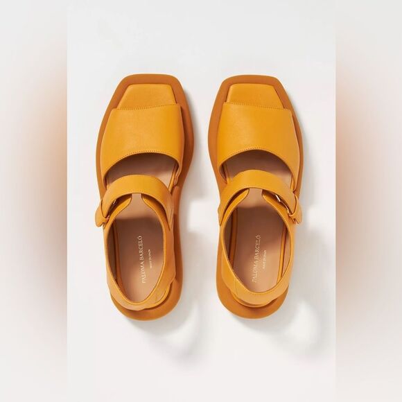 Paloma Barcelo Monochrome Sandals in Mango - Picture 2 of 6